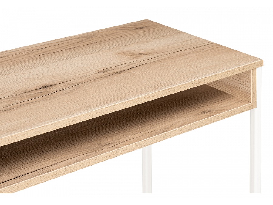 Компьютерный стол Лео Лофт 85х39х75 дуб делано светлый / матовый белый