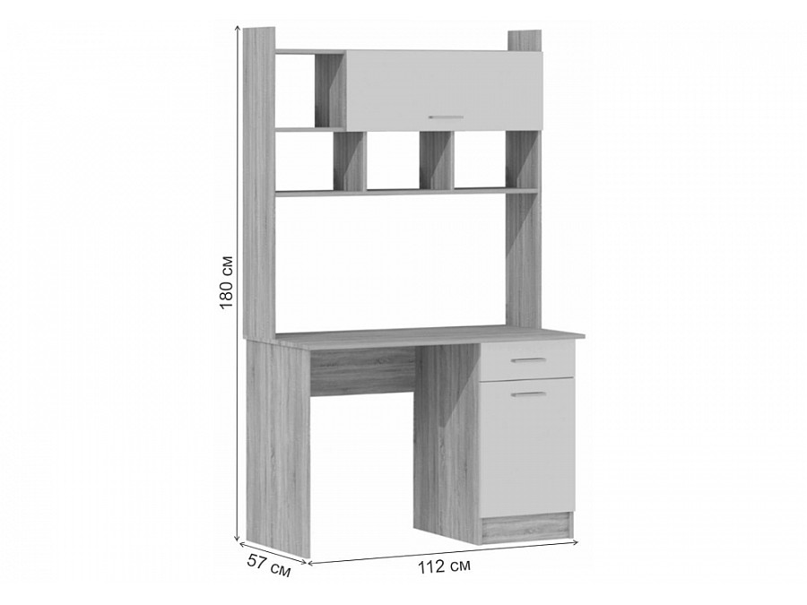 Компьютерный стол Бишоп 2 112х57х180 дуб крафт золотой / кашемир
