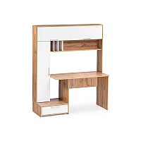 Компьютерный стол Лайт 03.243 150х57х180 дуб золотой (craft) / белый премиум