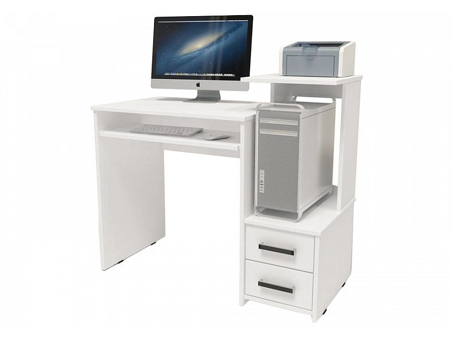 Компьютерный стол Джаз-24 99,6х49,4х86,4 правый белый