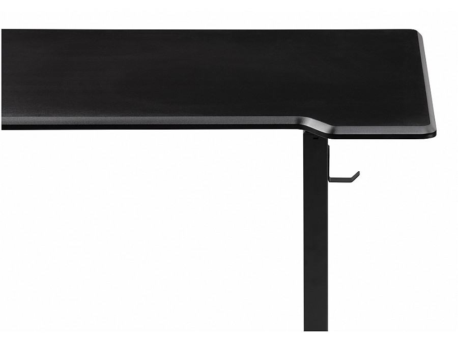 Компьютерный стол Маркос с механизмом подъема 140х80х75 черный / шагрень черная