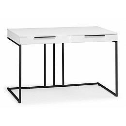 Компьютерный стол Льюис Лофт 120х65х75 белый / черный матовый