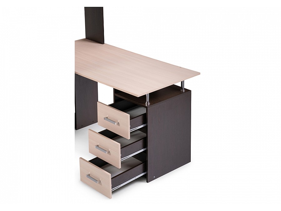 Компьютерный стол КС-15 142,7х130х175,2 венге / дуб молочный левый