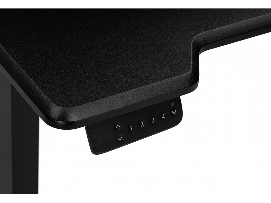 Компьютерный стол Маркос с механизмом подъема 120х75х75 черный /шагрень черная