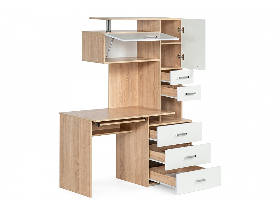 Компьютерный стол Джаз-17 левый 130х60х166,8 дуб сонома