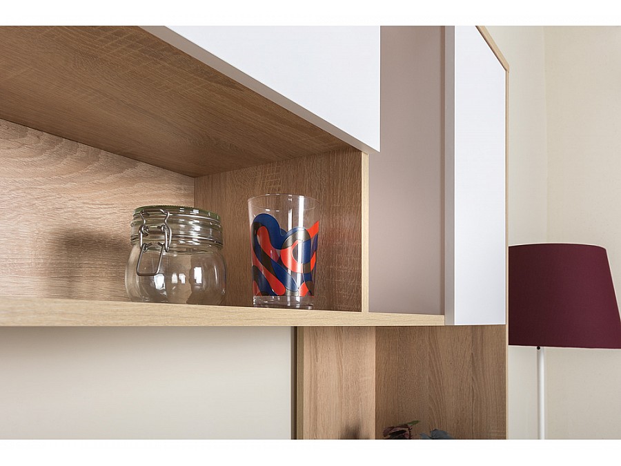 Комфорт 12.95 дуб сонома / белый PE шагрень