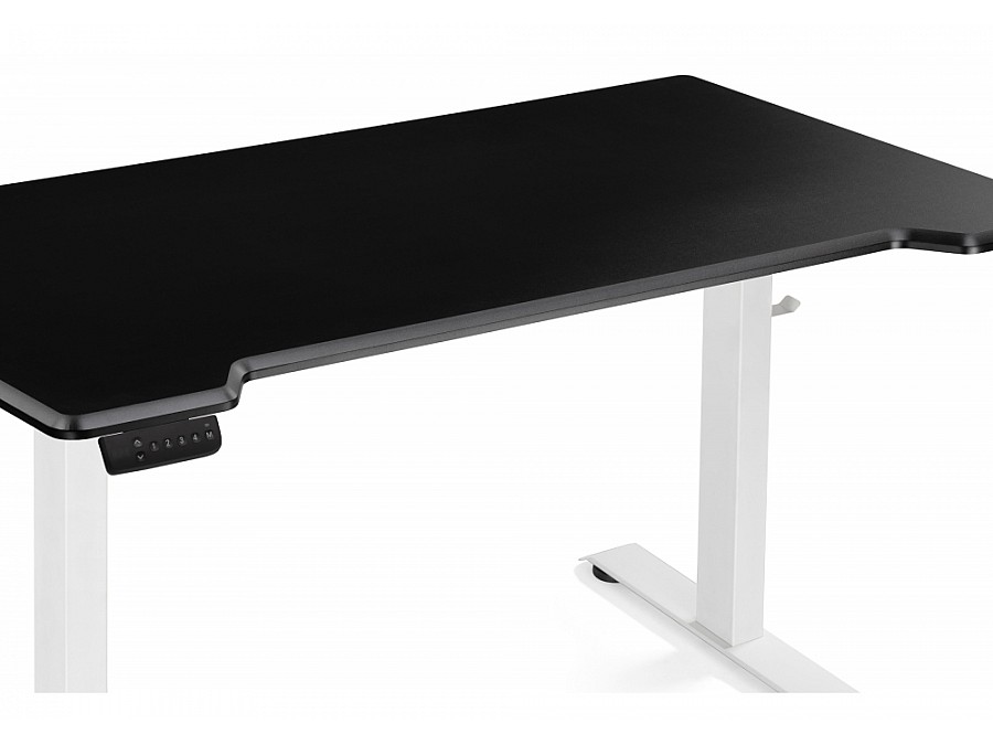 Компьютерный стол Маркос с механизмом подъема 140х80х75 черная шагрень / белый