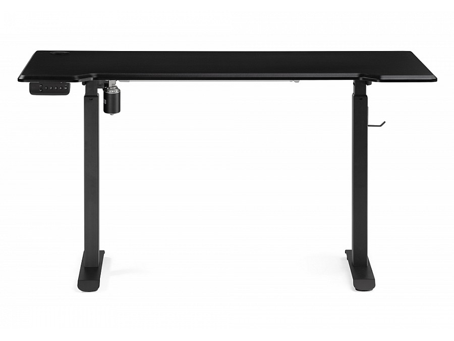 Компьютерный стол Маркос с механизмом подъема 140х80х75 черный / шагрень черная