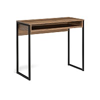 Компьютерный стол Лео Лофт 85х39х75 черный матовый / дуб делано темный