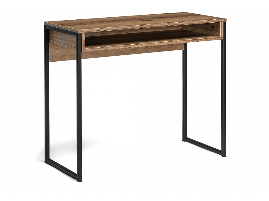 Компьютерный стол Лео Лофт 85х39х75 черный матовый / дуб делано темный