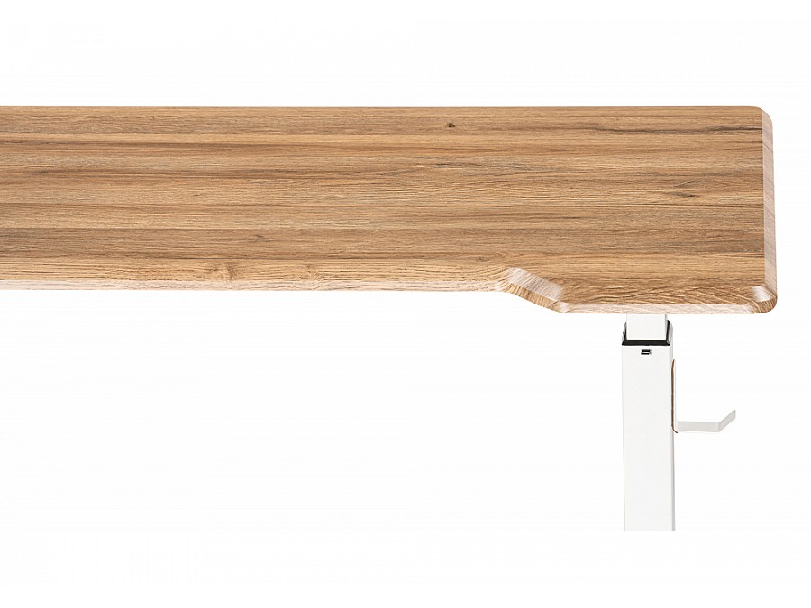 Компьютерный стол Маркос с механизмом подъема 140х80х75 белый / вотан дуб