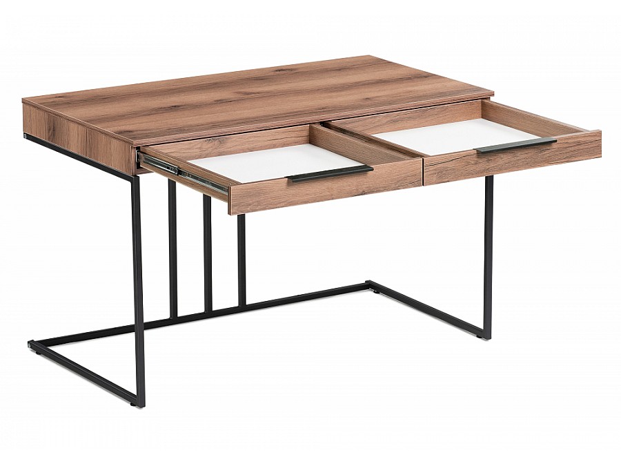 Компьютерный стол Льюис Лофт 120х65х75 дуб делано темный / черный матовый