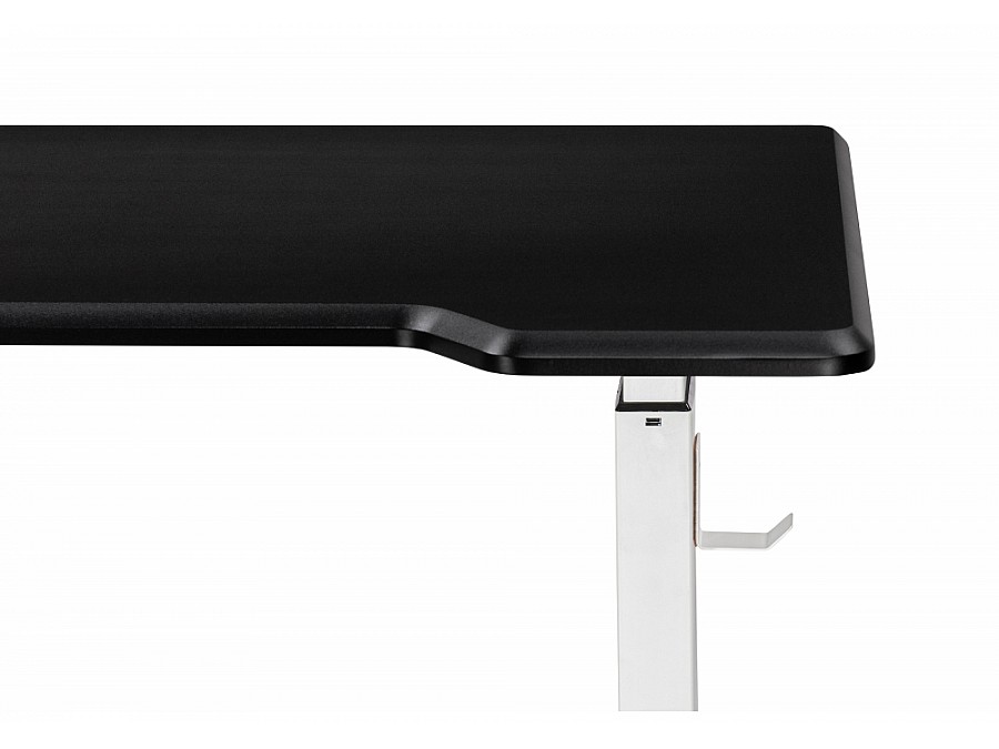 Компьютерный стол Маркос с механизмом подъема 120х75х75 черная шагрень / белый
