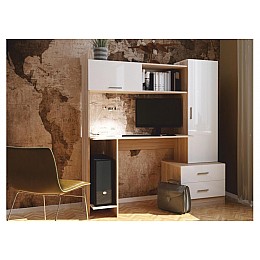 Компьютерный стол Бишоп 7 153х59х160 дуб сонома / белый