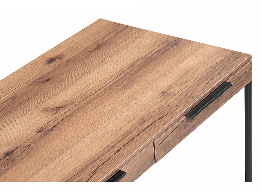 Компьютерный стол Льюис Лофт 120х65х75 дуб делано темный / черный матовый