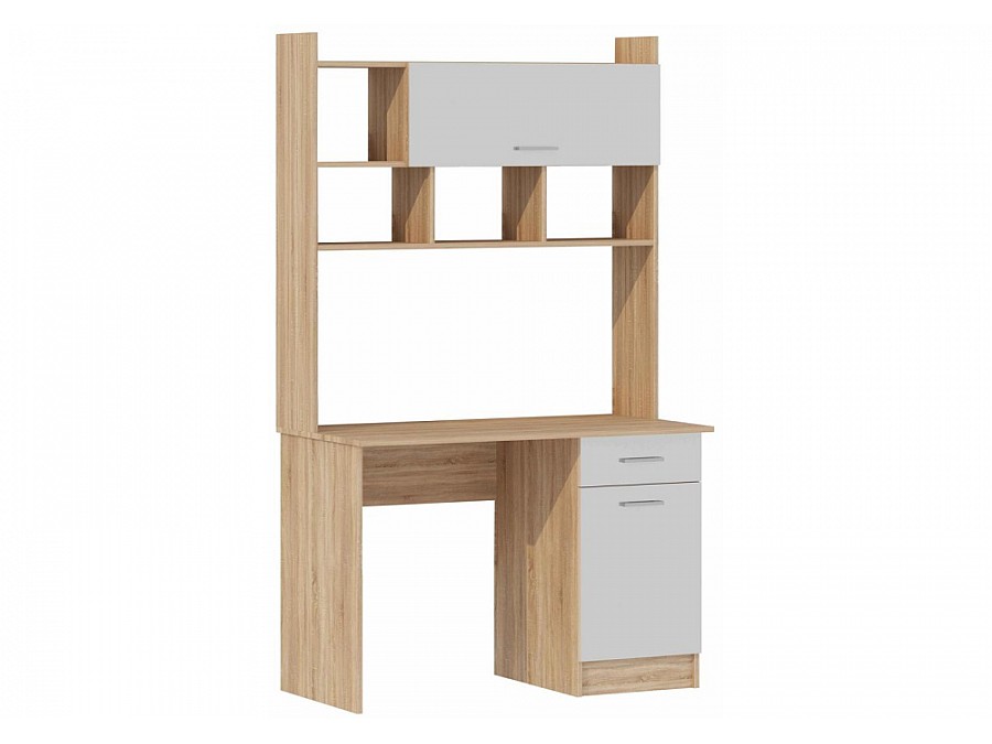 Компьютерный стол Бишоп 2 112х57х180 дуб сонома / белый