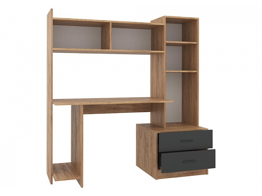 Компьютерный стол Бишоп 7 153х59х160 дуб крафт золотой / антрацит