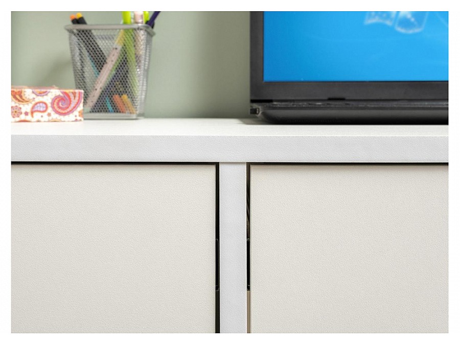 Компьютерный стол Комфорт 12.77 F белый РЕ шагрень