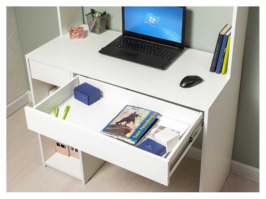 Компьютерный стол Комфорт 12.77 F белый РЕ шагрень