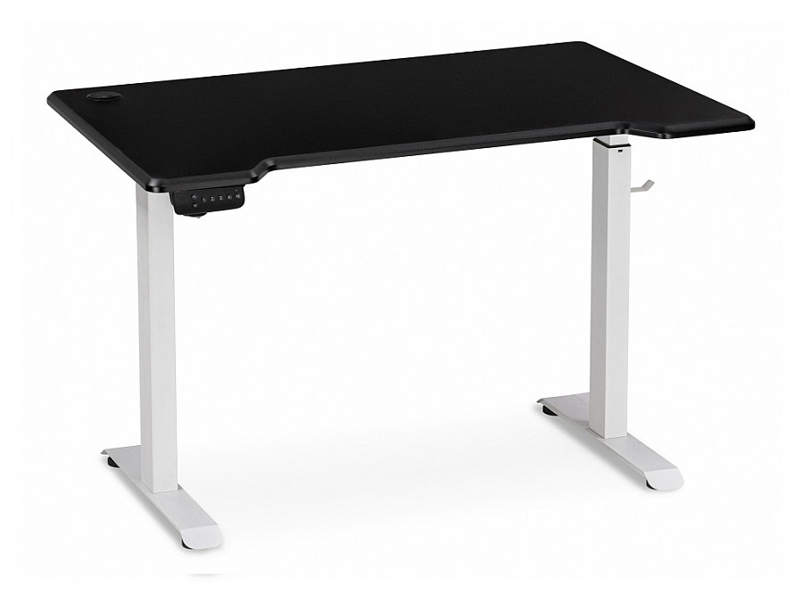 Компьютерный стол Маркос с механизмом подъема 120х75х75 черная шагрень / белый