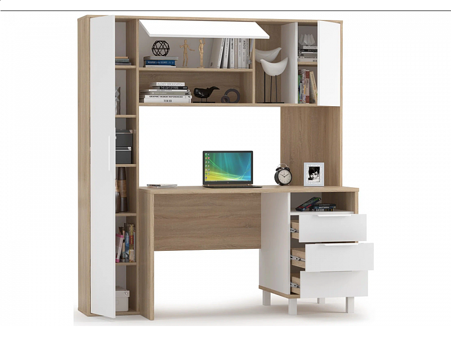 Комфорт 12.95 дуб сонома / белый PE шагрень