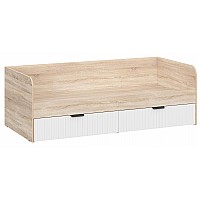 Кровать Стокгольм КРД03-90 90х200 дуб сонома / line софт пломбир