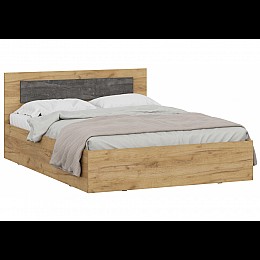 Кровать Taika 140х200 дуб золотой / камень темный