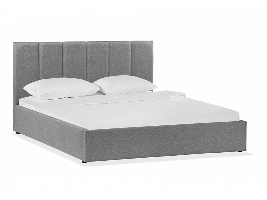 Кровать Афродита-3 160 х 200 см с ПМ рогожка серая