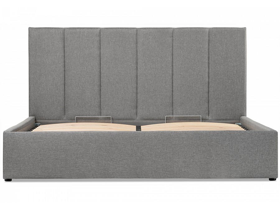 Кровать Афродита-3 160 х 200 см с ПМ рогожка серая