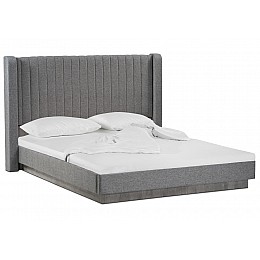 Кровать Tulip 160х200 с ПМ метрополитан грей / белая матовая