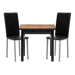 Обеденная группа Мирана черный крокодил / черный / дуб вотан