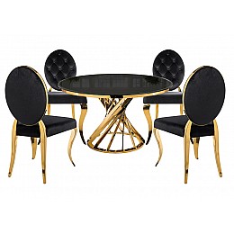 Обеденная группа Вандер black / gold