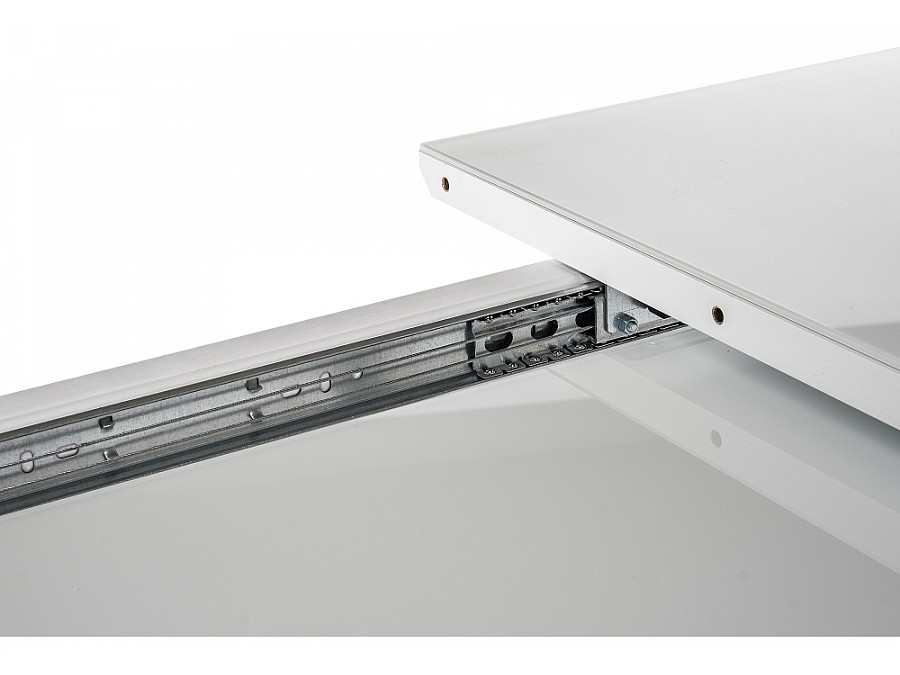 Стол стеклянный Санса 120(160)х80х76 белая шагрень / белый