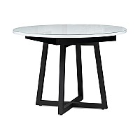 Стол стеклянный Регна 100(130)х100х75 черный / белый