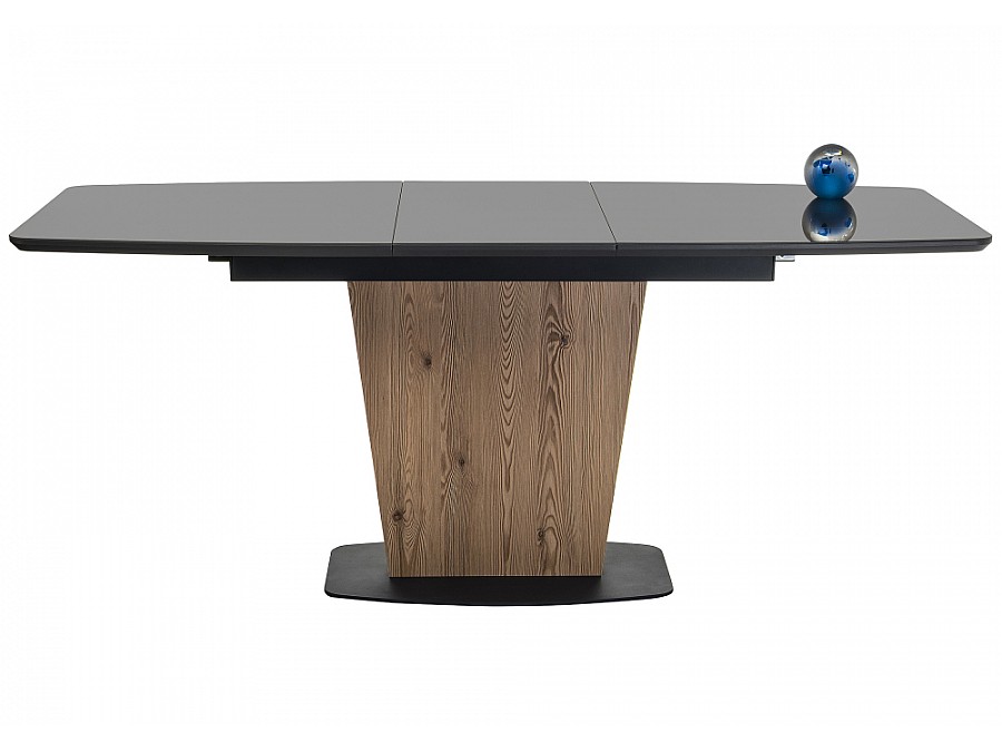 Стол стеклянный Теон 140(180)х80х76 лиственница / графит