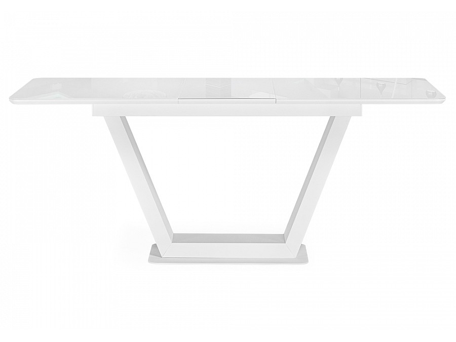 Стол стеклянный Иматра 140(180)х80х75 белый / белая шагрень