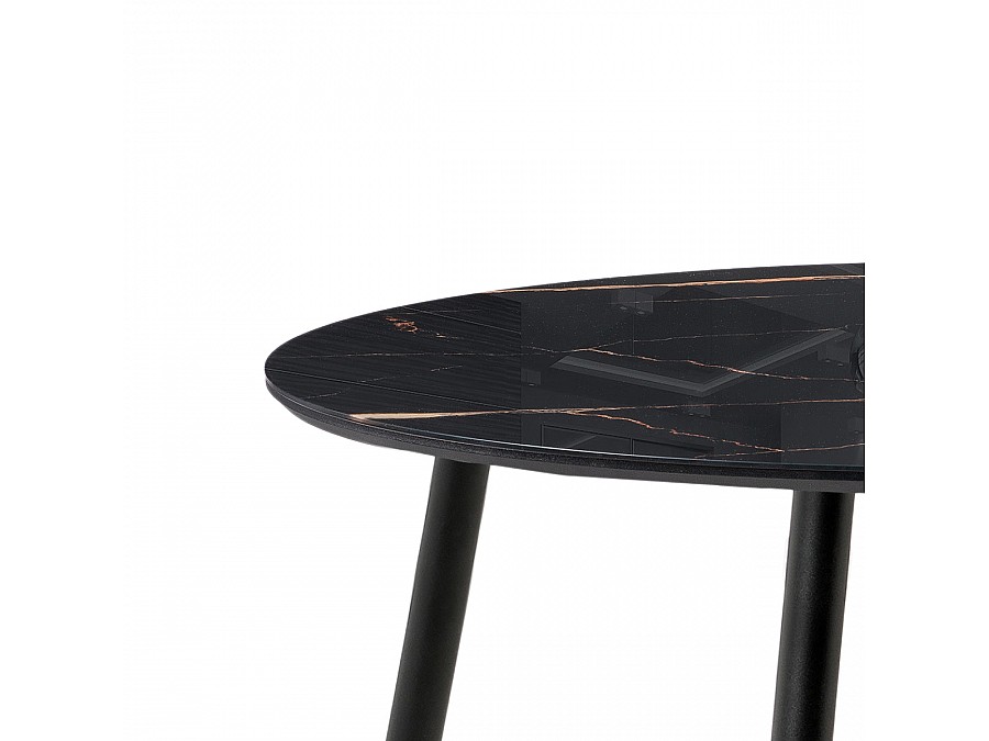 Стол стеклянный Стеклянный стол Анселм 100х76 обсидиан / черный