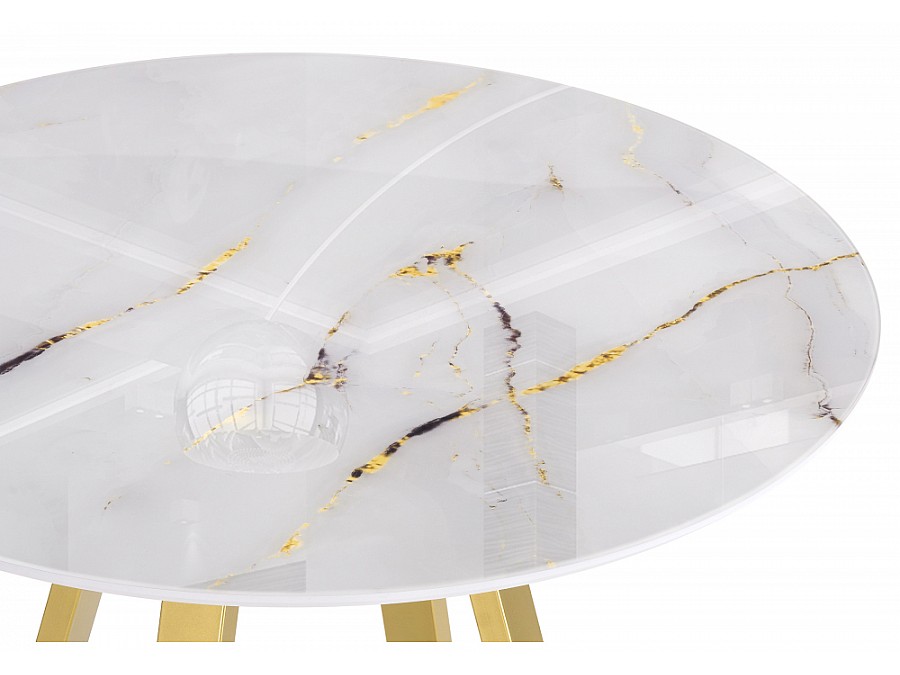 Стол стеклянный Норфолк 100х78 золото