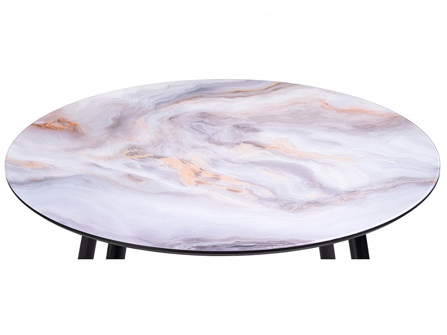 Стол стеклянный Анселм 100х76 кианит / черный