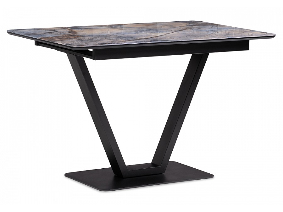 Стол стеклянный Стол на тумбе Бугун 120(160)х80х77 магеллан / черный