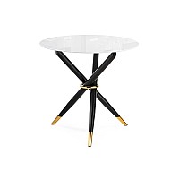 Стол стеклянный Rock 80х75 white / black