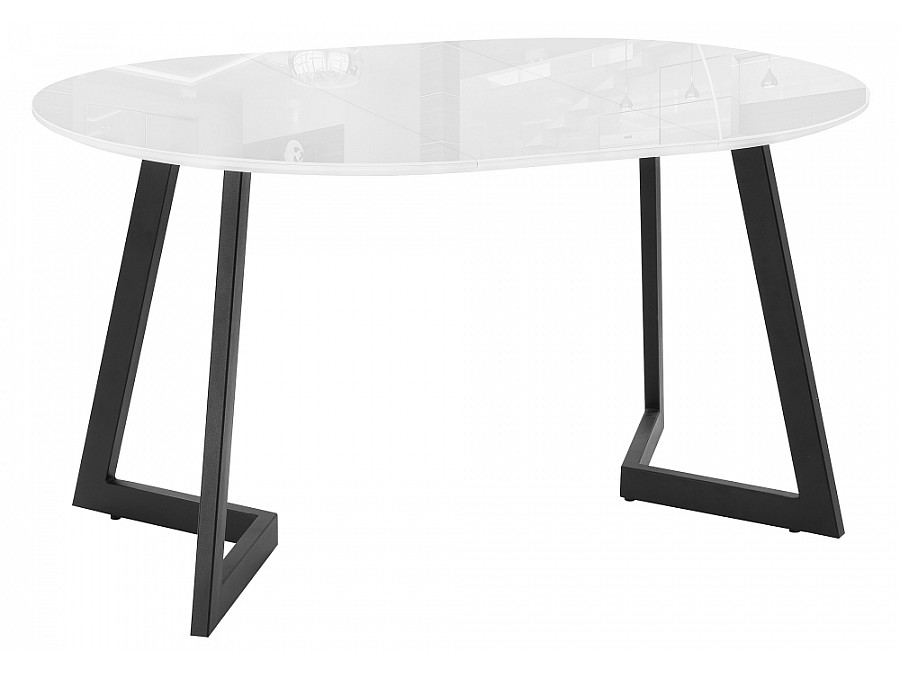 Стол стеклянный Алингсос белая шагрень / белый