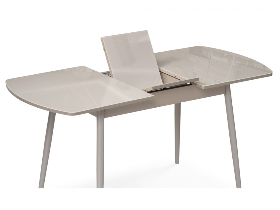 Стол стеклянный Бейкер 120(152)х70х75 латте / капучино