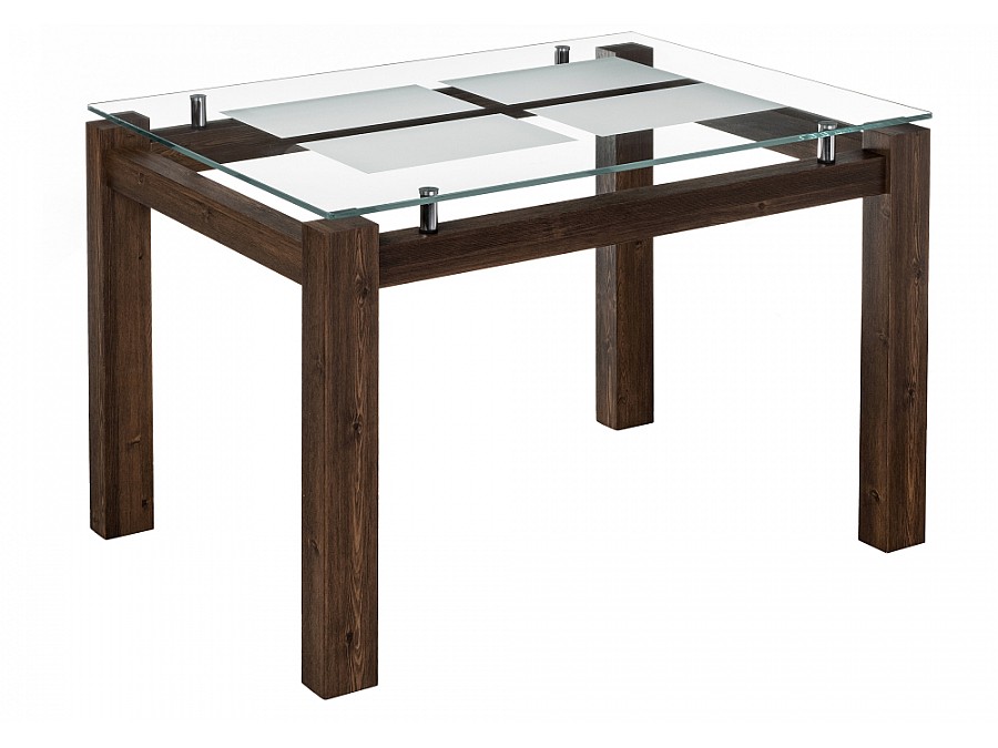 Стол стеклянный Бран 104х74х76 кантри орех