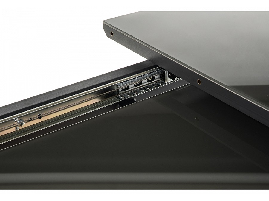 Стол стеклянный Теон 140(180)х80х76 лиственница / графит