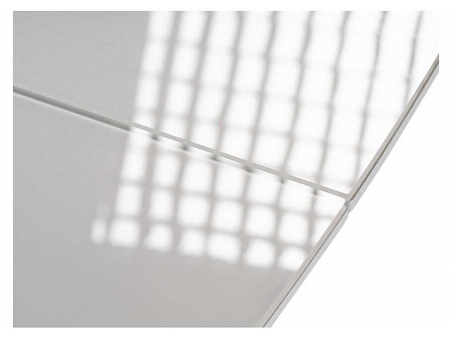 Стол стеклянный Эмма 110(150)х70х76 белый мрамор / белый