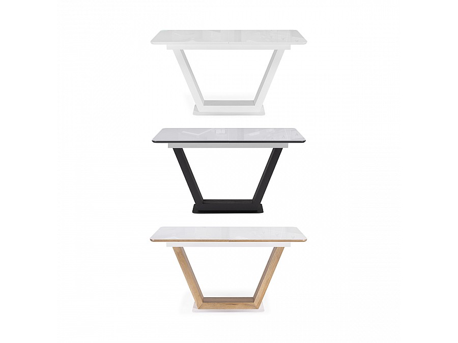 Стол стеклянный Иматра 140(180)х80х75 белый / белая шагрень