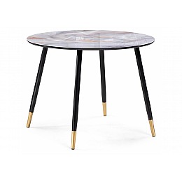 Стол стеклянный Анселм кианит / черный / золото