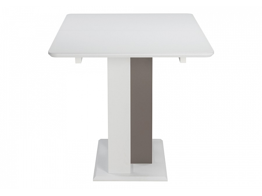 Стол стеклянный Санса 140(180)х80х76 грей / белая шагрень / грей