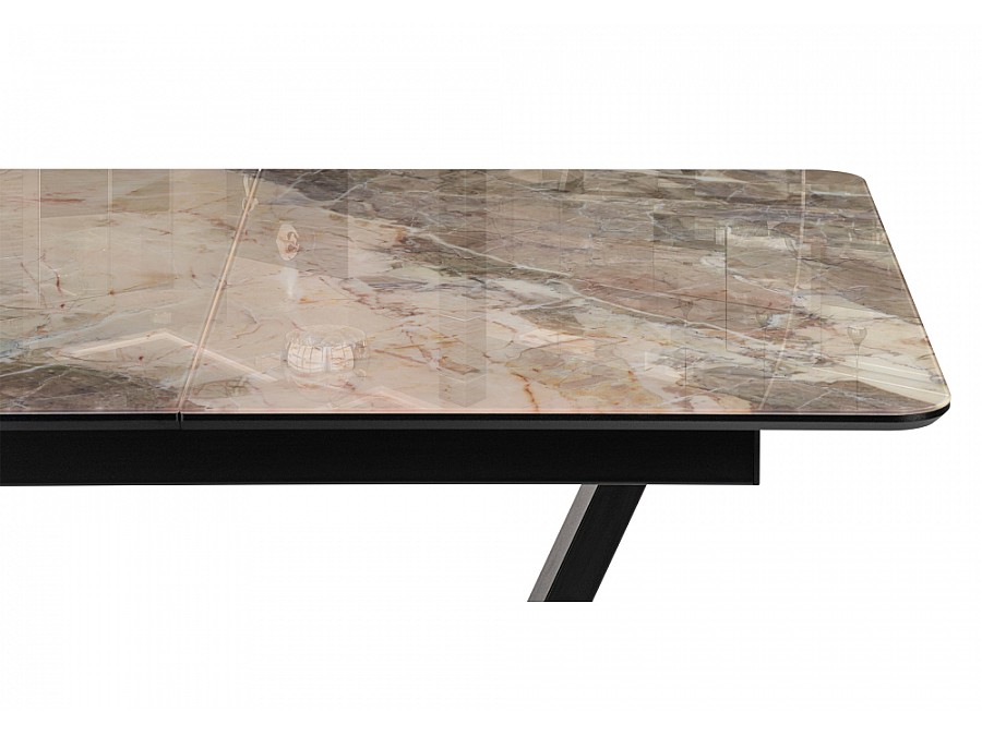 Стол стеклянный Бугун 120(160)х80х77 каталония / черный